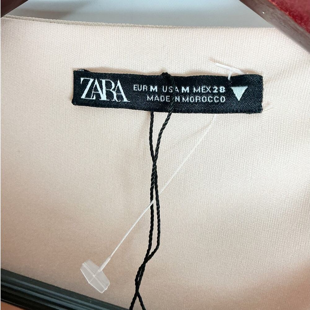 ZARA Womens Asymmetrical Ruched Mesh Tank Shirt Tie Dye Medium - Picture 5 of 5